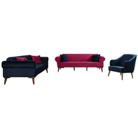 JVmoebel Sofa Blaue Luxus Sofagarnitur 3+3+1 Sitz Design Sofa Polster Couchen, Made in Europa blau