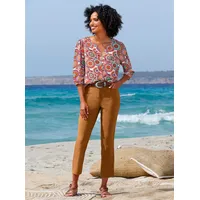 Heine Druckbluse in orange-blaugrün-bedruckt | Gr.: 38