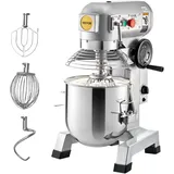 Vevor Küchenmaschine Scheffler 450 W Knetmaschine 11 L Küchenmaschine, Teigmaschine mit 3 Geschwindigkeiten, inklusive, Knethaken, Flachrührer, Drahts, Commercial Stand Mixer 10Qt Bowl, Silber