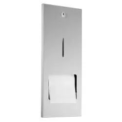 Wagner EWAR Toilettenpapierhalter, WP 167 728 500 , Matt geschliffene Optik, verdeckte Reserverolle