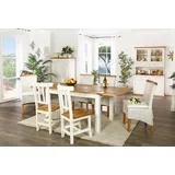 1a Direktimport Esstisch MEXICO weiss / honig, ausziehbar, Pinie, Shabby Chic weiß, Möbel Landhaus, Naturholztisch