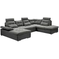 ed exciting design Wohnlandschaft Polyester 5-Sitzer Grau