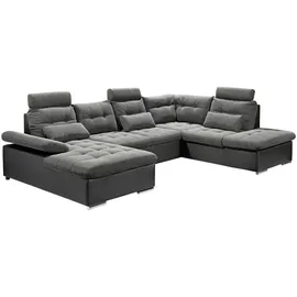 ed exciting design Wohnlandschaft Polyester 5-Sitzer Grau