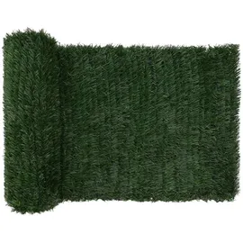 vidaXL Künstlicher Zaun 1 x 400 cm Dunkelgrün Stahl