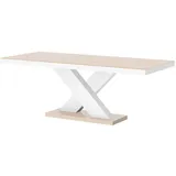 designimpex Esstisch Design HE-888 Cappuccino / Weiß Hochglanz ausziehbar 160 bis 210 cm braun