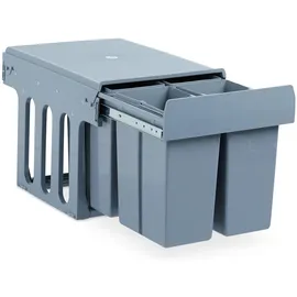 Relaxdays Einbaumülleimer 4-fach  Grau