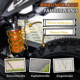 aiyaplay Elektro-Motorrad 12V mit Musik gelb (1-tlg)