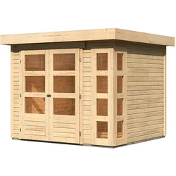 Karibu Gartenhaus Kerko 3 – 19 mm-242 x 217 cm-naturbelassen