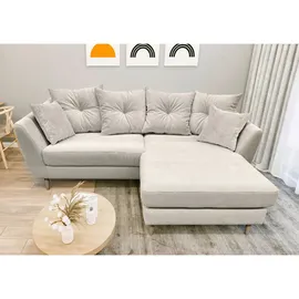 ed exciting design Carryhome Ecksofa, Textil, 3-Sitzer, Füllung: Schaumstoffflocken,Schaumstoffflocken, Ottomane links, seitenverkehrt montierbar, L-Form, cm, Liegefunktion, haustierfreundlicher Bezug, Wohnzimmer, Sofas & Couches, Wohnlandschaften, Ecksofas