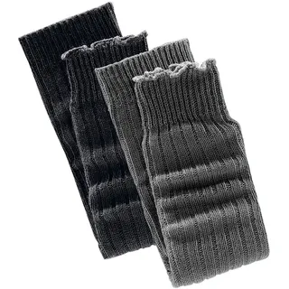 Beinstulpen LAVANA, Damen, schwarz (schwarz, grau, meliert), Strick, Wolle, meliert, casual, Stulpen, und Armstulpen