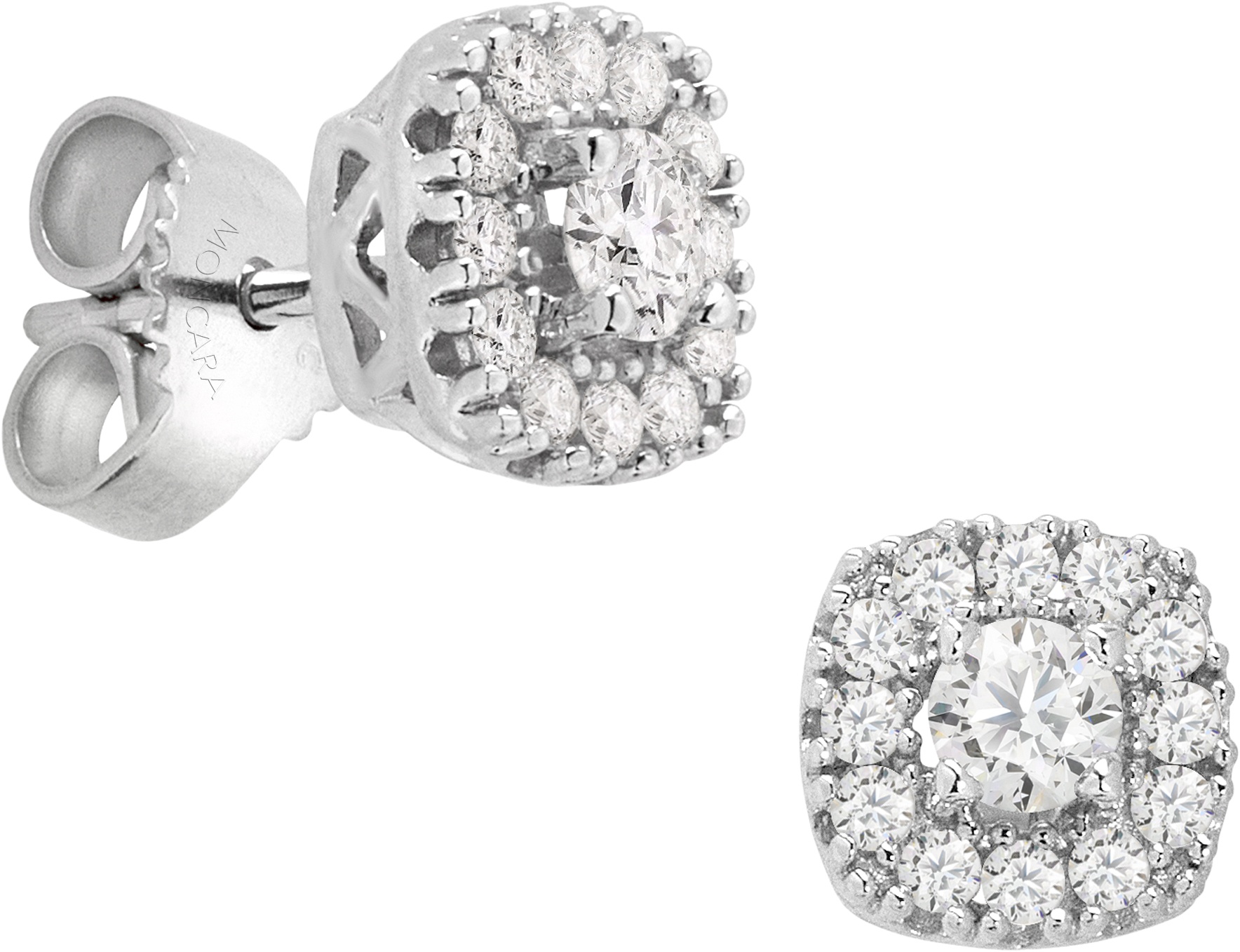 Damen Ohrstecker, 585er Gold mit 26 Diamanten zus. ca. 0,50 Karat, 99