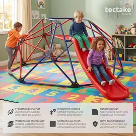 Tectake Klettergerüst mit Rutsche 185 x 243 x 90 cm Blau/Rot