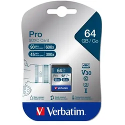 Verbatim SDXC Karte Pro     64GB Class 10 UHS-I             47022