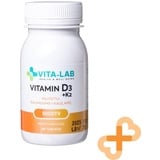 VITA-LAB Vitamin D30 5000 + Vitamin K2 200 μg 90 Tabletten Immunsystem Muskul...