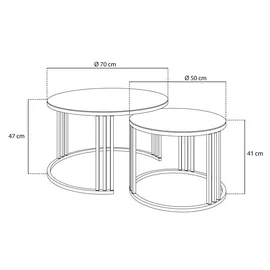 lookway LORI Gold/Schwarz Glas 70 x 47 cm