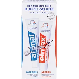 Aronal Zahnpasta 75 ml + Elmex Zahnpasta 75 ml Doppel-Schutz
