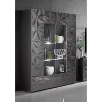 INOSIGN Vitrine »Prisma«, Stauraumvitrine, Höhe 166 cm grau