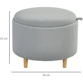Homcom Sitzhocker Ottomane mit Stauraum Polyester 56 x 42 x 56 cm Grau