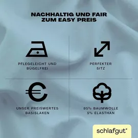 schlafgut Easy Jersey Elasthan Boxspring 140 x 200 - 160 x 220 cm blue light