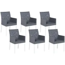 Beliani Gartenstuhl 62 x 52 x 91 cm grau/weiß 4 St.