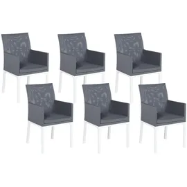 Beliani Gartenstuhl 62 x 52 x 91 cm grau/weiß 4 St.