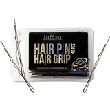 LaRosa Gewellte Haarspangen 6 cm - U-förmige Haarnadeln aus massivem Metall zum Sichern und Fixieren von Styling - Geeignet für Friseursalons - 1 Packung x 40 Stück - Weiß