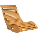 Outdoor Schaukelstuhl, Hochlehner, Einstellbare Basis, Kiefernholz, 130 X 60 X 60cm, Hellbraun