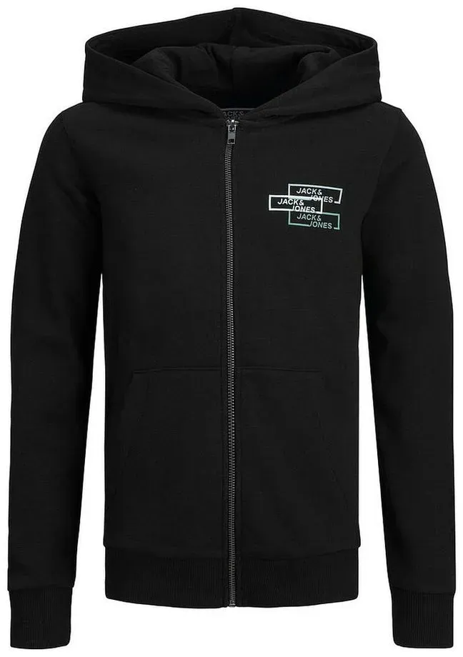 Jungen Sweater mit Kapuze Jack & Jones JCOSPACE LOGO SWEAT 12221210 Schwarz - 8 Jahre