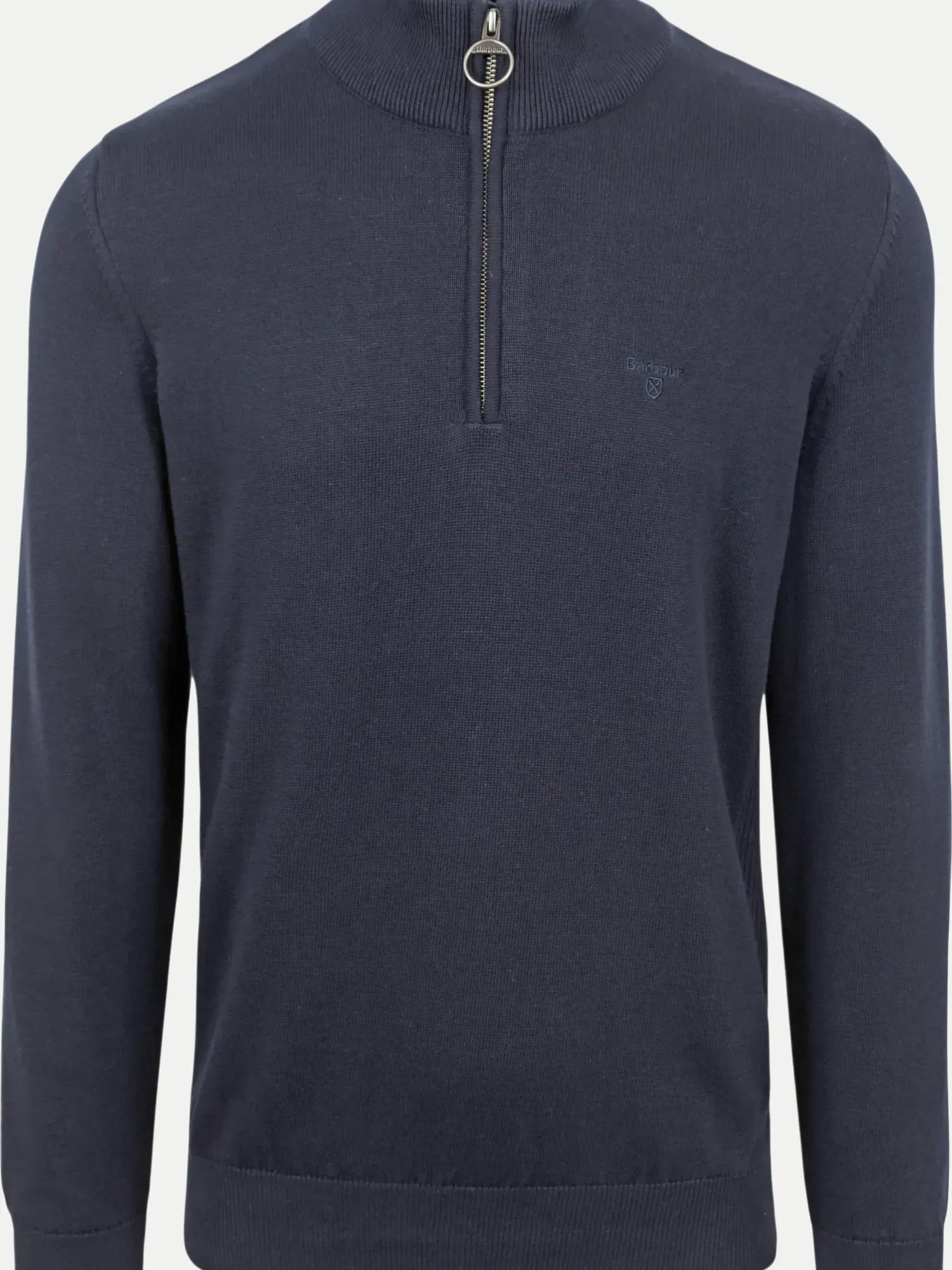 Baumwollpullover mit Reißverschluss Blau L