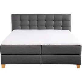 Home Affaire Boxspringbett HOME AFFAIRE "Moulay", grau (anthrazit), B:174cm L:211cm, Komplettbetten, Boxspringbett, inkl. Topper, in 3 Härtegraden, TFK auch in Härtegrad 4