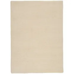 Wollteppich THEKO "Hadj Uni", beige (natur weiß), B:250cm H:25mm L:350cm, Wolle, Teppiche, echter Berber Teppich, reine Wolle, meliert, handgeknüpft