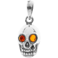 Ketten-Anhänger OSTSEE-SCHMUCK "Ostsee-Schmuck Anhänger Totenkopf Anhänger Totenkopf", weiß, Schmuckanhänger, Damen, 25 x 10mm, Silber 925 (Sterlingsilber), 3.0 g