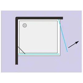 Glaszentrum Hagen Hades Eckdusche mit Drehtür 80 x 195 cm Transparent