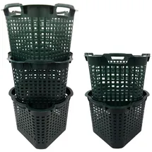 Buri Wäschekorb BURI Wäschekorb Set Universalkorb vers Farben Stapelkörbe Gartenkörbe (5 St) grün
