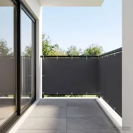 vidaXL Balkon-Sichtschutz 150 x 700 cm Schwarz Polyurethan