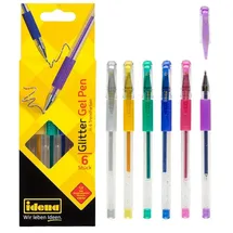 IDENA Gel-Pen Glitter 6 Stück