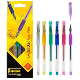 IDENA Gel-Pen Glitter 6 Stück