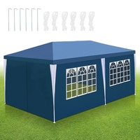 Sonnewelt Pavillion Wasserdicht 3x6 m Partyzelt Wasserdicht Hochwertiges PE Plane Festzelt UV-Resistent Gartenzelt 100g/m2 Bierzelt mit 6 Seitenteilen Blau