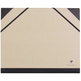 Clairefontaine 44000C Zeichenmappe Kraft mit Gummizug rücken 30 mm, Din A4, innen: 24 x 32 cm, außen: 26 x 33 cm, braun, Kraftbraun