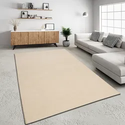 my home Wollteppich "Gabbo Natur, Handweb Teppich, reine Wolle, handgewebt", rechteckig, 14 mm Höhe, reine Wolle, Uni,handgewebt, Wohnzimmer, Schlafzimmer, Esszimmer
