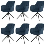 MCW Esszimmerstuhl MCW-L80 Stoff blau 6er Set