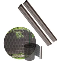 Kadax Sichtschutzstreifen 1,5 x 17,7 cm Dunkelbraun Kunststoff 2 St.