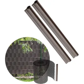 Kadax Sichtschutzstreifen 1,5 x 17,7 cm Dunkelbraun Kunststoff 2 St.