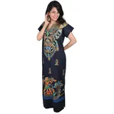 Egypt Bazar Cleopatra Pharao Kostüm Damen-Kaftan Faschingskostüm Karnevalskostüm Ägypterin dunkelblau (2XL (52-54))