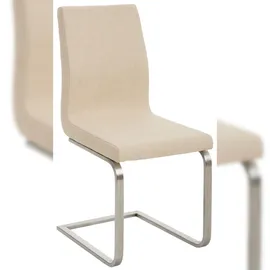 CLP 2er Set Belfort Stoff, moderne Freischwinger mit Polsterung und hoher Rückenlehne, stabiles Edelstahlgestell