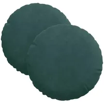 vidaXL Sitzkissen Ø 30 x 13 cm dunkelgrün 2 St.