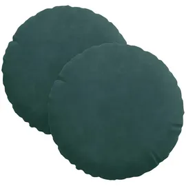 vidaXL Sitzkissen Ø 30 x 13 cm dunkelgrün 2 St.