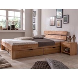 Möbel-Store24 Futonbett Schlafzimmer Bett Kernbuche massiv Holz geölt Judith 120 x 200 cm