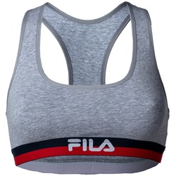 FILA Damen Bustier - Bra, Sport-BH, Racerback, Cotton Stretch, einfarbig, XS-XL Grau S