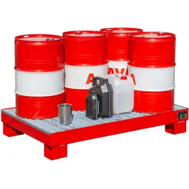 Bauer Auffangwanne Stahl 131 x 80 cm rot unterfahrbar